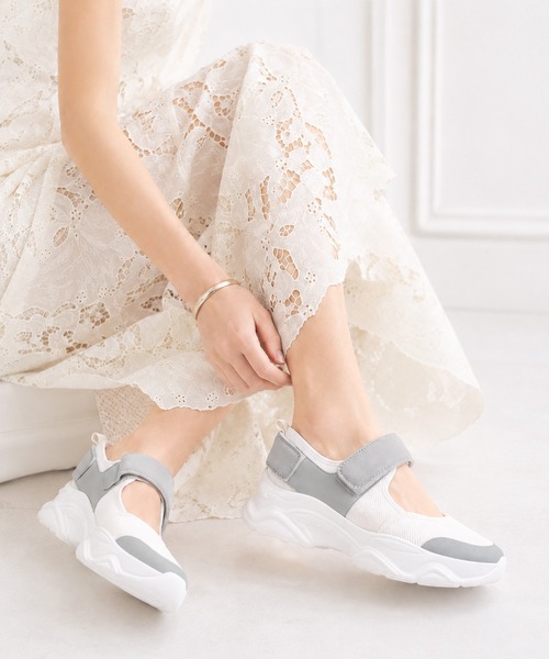 coca（ANDEX shoes product）（コカ）の「ベルクロ バックストラップ メッシュ スニーカーサンダル（サンダル・レディース・ブラック/ホワイト・SMALL/LARGE/MEDIUM）」の18枚目の写真