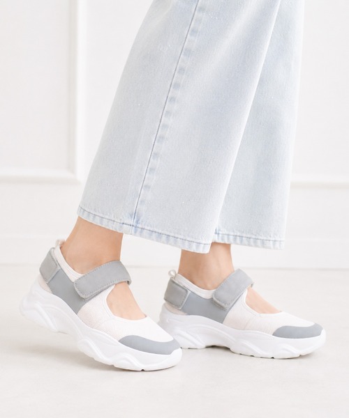 coca（ANDEX shoes product）（コカ）の「ベルクロ バックストラップ メッシュ スニーカーサンダル（サンダル・レディース・ブラック/ホワイト・SMALL/LARGE/MEDIUM）」の20枚目の写真