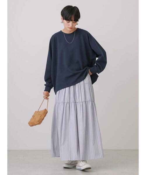 AMERICAN HOLIC（アメリカンホリック）の「ポンチバックドレープラグランプルオーバー（Tシャツ/カットソー・レディース・ネイビー/ミント/オフホワイト・L/M）」の11枚目の写真