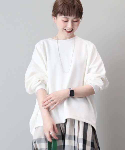 AMERICAN HOLIC（アメリカンホリック）の「ポンチバックドレープラグランプルオーバー（Tシャツ/カットソー・レディース・ネイビー/ミント/オフホワイト・L/M）」の5枚目の写真