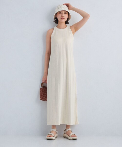 AMERI vintage コラボ　miller パイル　アイボリー　ワンピース Ameri（アメリ）の「AMERI×MILLER PILE DRESS（ワンピース