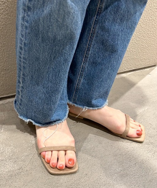 SHENERY（シーナリー）の「【WEB限定カラー：ブラウン】スクエアトゥストラップサンダル（サンダル・レディース・ブラック/シルバー/ベージュ/ブラウン・38/37/36）」の5枚目の写真