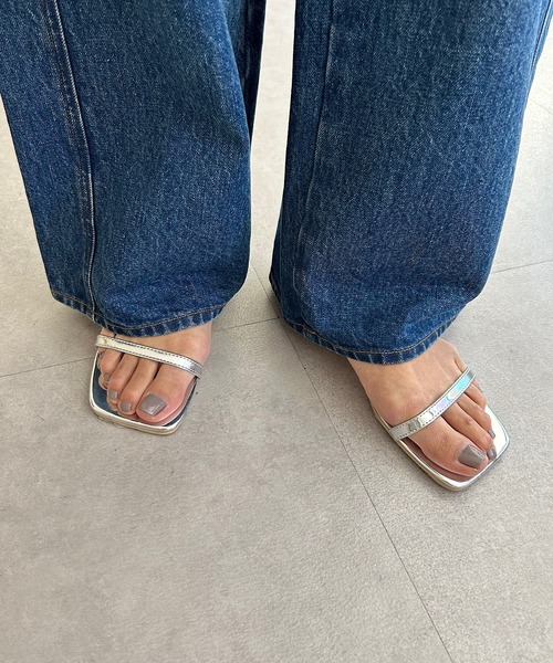 SHENERY（シーナリー）の「【WEB限定カラー：ブラウン】スクエアトゥストラップサンダル（サンダル・レディース・ブラック/シルバー/ベージュ/ブラウン・38/37/36）」の16枚目の写真