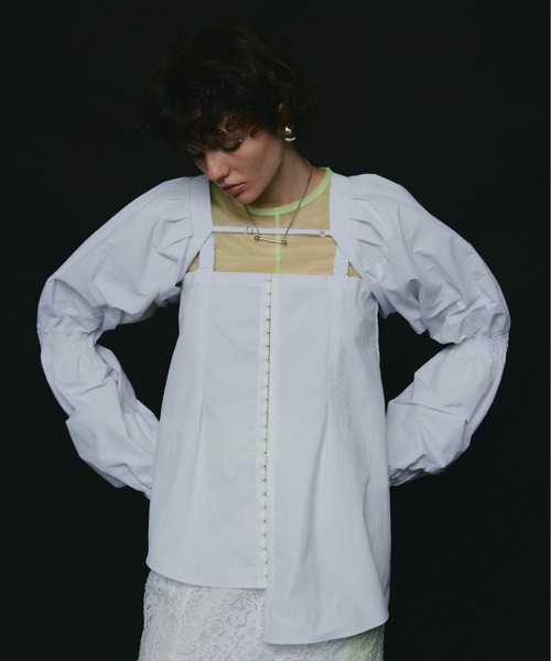 led.tokyo（レッドトウキョウ）の「【led.tokyo】２WAYスリーブデザインブラウス（シャツ/ブラウス・レディース・ブラック/ホワイト・FREE）」の14枚目の写真