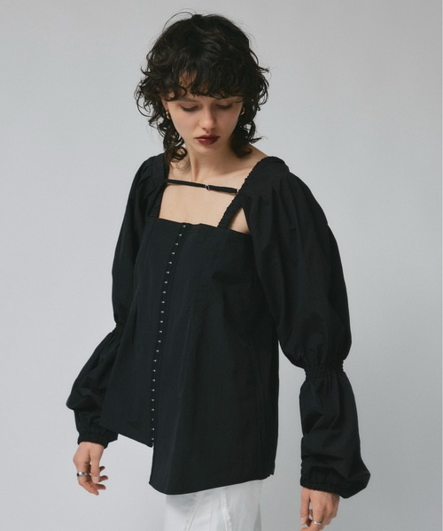 led.tokyo（レッドトウキョウ）の「【led.tokyo】２WAYスリーブデザインブラウス（シャツ/ブラウス・レディース・ブラック/ホワイト・FREE）」の17枚目の写真