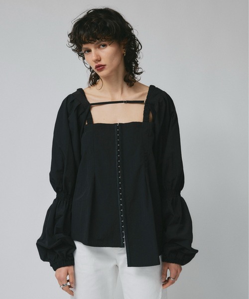 led.tokyo（レッドトウキョウ）の「【led.tokyo】２WAYスリーブデザインブラウス（シャツ/ブラウス・レディース・ブラック/ホワイト・FREE）」の18枚目の写真