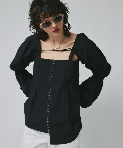 led.tokyo（レッドトウキョウ）の「【led.tokyo】２WAYスリーブデザインブラウス（シャツ/ブラウス・レディース・ブラック/ホワイト・FREE）」の20枚目の写真