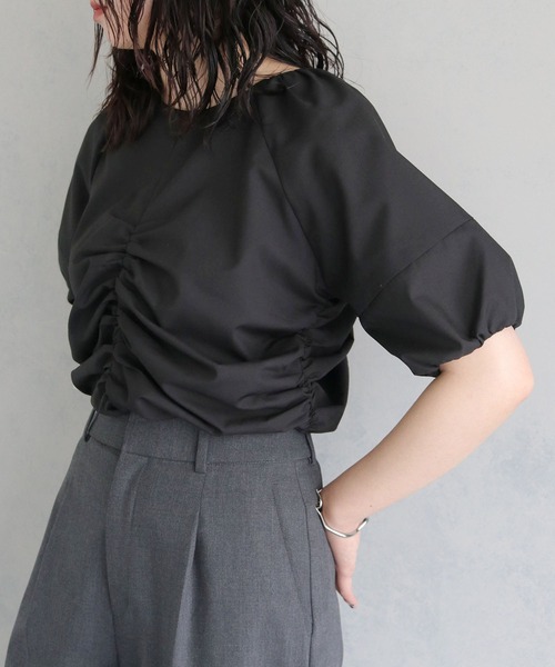 cheriella(シェリエラ)の「【cheriella】ボリュームスリーブギャザーブラウス VOLUME SLEEVE GATHER BLOUSE(シャツ/ブラウス・レディース・チャコールグレー/ブラック/ホワイト・M)」の8枚目の写真