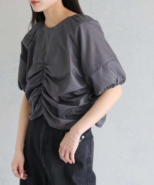 cheriella(シェリエラ)の「【cheriella】ボリュームスリーブギャザーブラウス VOLUME SLEEVE GATHER BLOUSE(シャツ/ブラウス・レディース・チャコールグレー/ブラック/ホワイト・M)」の10枚目の写真