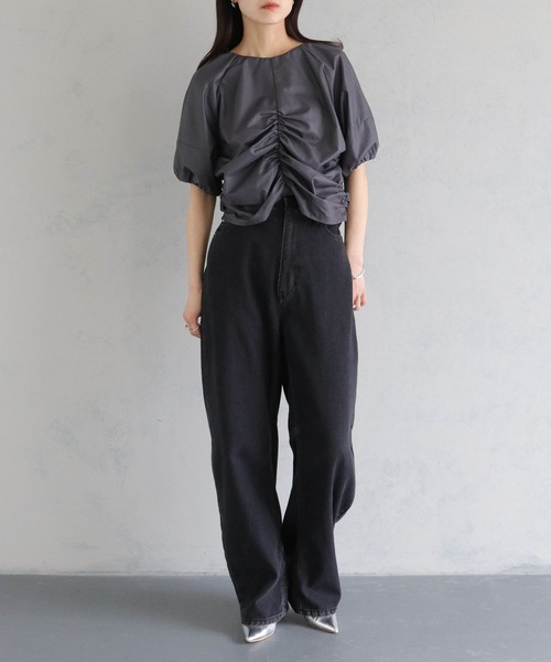 cheriella(シェリエラ)の「【cheriella】ボリュームスリーブギャザーブラウス VOLUME SLEEVE GATHER BLOUSE(シャツ/ブラウス・レディース・チャコールグレー/ブラック/ホワイト・M)」の12枚目の写真