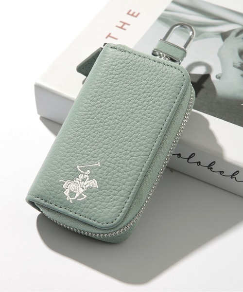 BEVERLY HILLS POLO CLUB（ビバリーヒルズポロクラブ）の「【BEVERLY HILLS POLO CLUB】ラウンド型シボレザーキーケ－ス BHG-L1005（キーケース/キーアクセサリー・レディース・ブラック/サックスブルー/グレイッシュベージュ/ピンク/ブルー・FREE）」の3枚目の写真