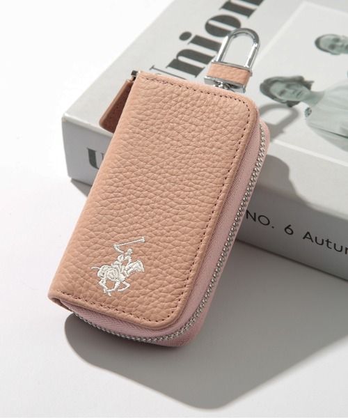 BEVERLY HILLS POLO CLUB（ビバリーヒルズポロクラブ）の「【BEVERLY HILLS POLO CLUB】ラウンド型シボレザーキーケ－ス BHG-L1005（キーケース/キーアクセサリー・レディース・ブラック/サックスブルー/グレイッシュベージュ/ピンク/ブルー・FREE）」の5枚目の写真