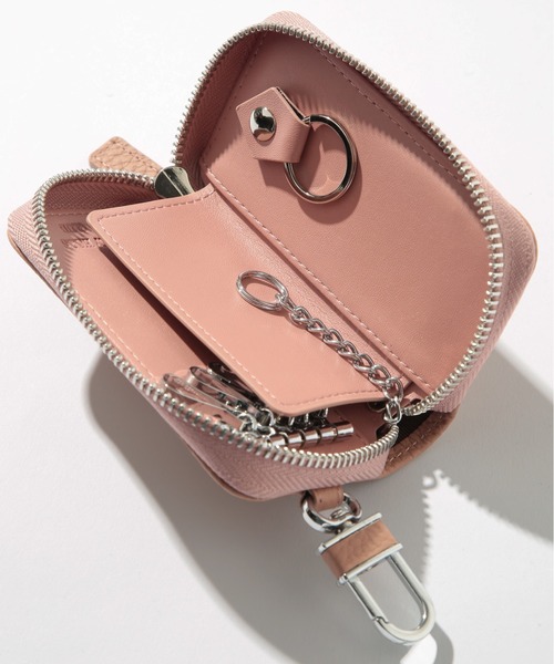 BEVERLY HILLS POLO CLUB（ビバリーヒルズポロクラブ）の「【BEVERLY HILLS POLO CLUB】ラウンド型シボレザーキーケ－ス BHG-L1005（キーケース/キーアクセサリー・レディース・ブラック/サックスブルー/グレイッシュベージュ/ピンク/ブルー・FREE）」の17枚目の写真