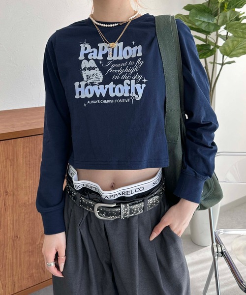 sedacle(セダクル)の「アソートクロップドロンT(Tシャツ/カットソー・レディース・ピンク/ネイビー/オフホワイト・SMALL/MEDIUM)」の1枚目の写真