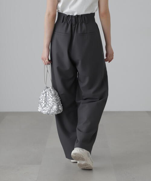 FREE'S MART（フリーズマート）の「◆[セットアップ対応]タックセミワイドパンツ（スラックス・レディース・ブラック/ベージュ・SMALL/MEDIUM）」の7枚目の写真