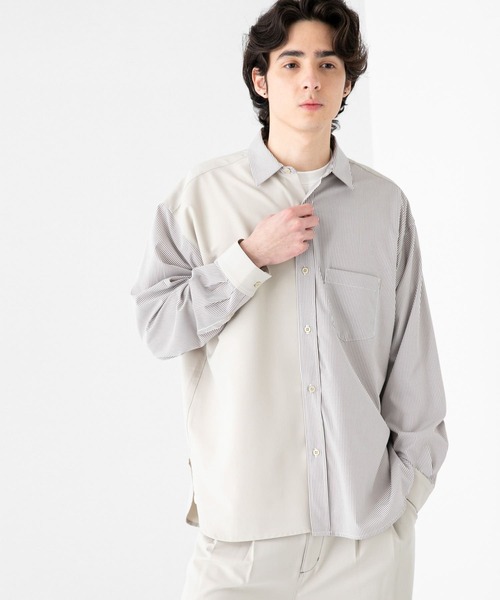 SENSE OF PLACE by URBAN RESEARCH(センスオブプレイスバイアーバンリサーチ)の「ストライプブロックドシャツ(シャツ/ブラウス・メンズ・その他3/その他2/その他1・LARGE/MEDIUM)」の6枚目の写真