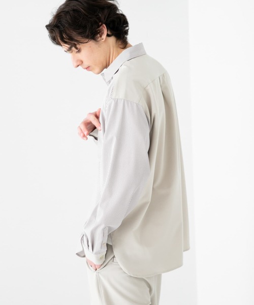 SENSE OF PLACE by URBAN RESEARCH(センスオブプレイスバイアーバンリサーチ)の「ストライプブロックドシャツ(シャツ/ブラウス・メンズ・その他3/その他2/その他1・LARGE/MEDIUM)」の8枚目の写真