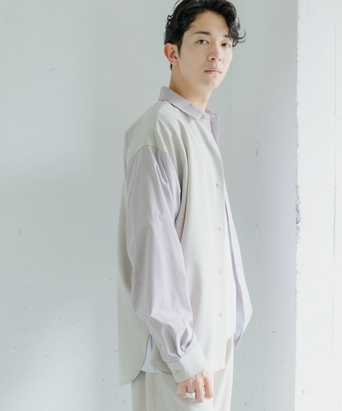 SENSE OF PLACE by URBAN RESEARCH(センスオブプレイスバイアーバンリサーチ)の「ストライプブロックドシャツ(シャツ/ブラウス・メンズ・その他3/その他2/その他1・LARGE/MEDIUM)」の15枚目の写真