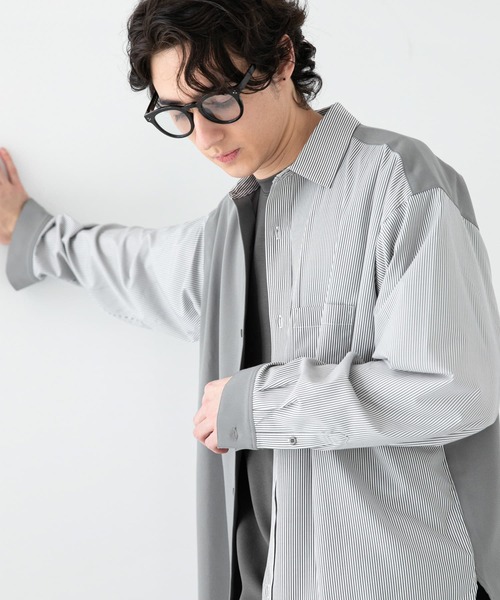 SENSE OF PLACE by URBAN RESEARCH(センスオブプレイスバイアーバンリサーチ)の「ストライプブロックドシャツ(シャツ/ブラウス・メンズ・その他3/その他2/その他1・LARGE/MEDIUM)」の18枚目の写真