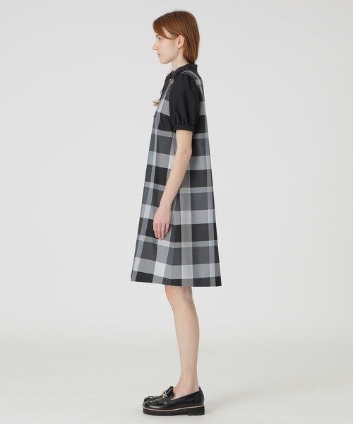 BLUE LABEL CRESTBRIDGE（ブルーレーベルクレストブリッジ）の「クレストブリッジチェックライトクロッシングツイルシャーリングドレス（ワンピース・レディース・チャコールグレー/ベージュ系その他・36/38）」の11枚目の写真