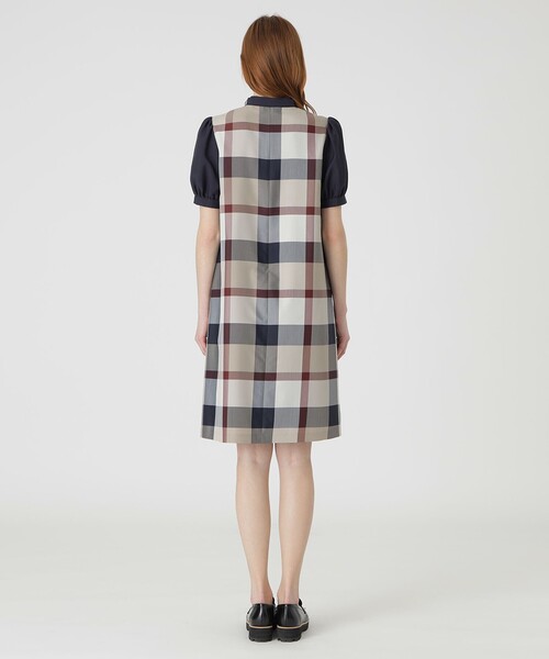 【状態良好】クレストブリッジチェックライトクロッシングツイルシャーリングドレス BLUE LABEL CRESTBRIDGE（ブルーレーベルクレストブリッジ）の