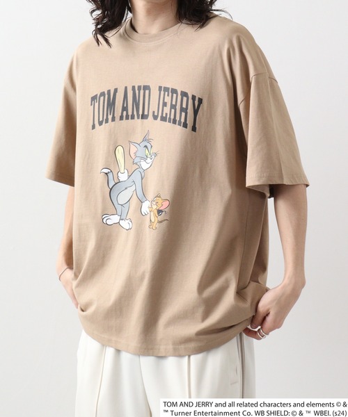 Tom＆Jerry（トムアンドジェリー）の「トムとジェリー柄Tシャツ（Tシャツ/カットソー・メンズ・ベージュ系2/ベージュ系/ベージュ系1/ホワイト系その他2/ホワイト系その他3/グレー系その他/オフホワイト/チャコールグレー/ネイビー系/グレー系その他2/チャコール/ネイビー/ベージュ/ホワイト系その他/グリーン/グリーン系・L/XL/M）」の13枚目の写真