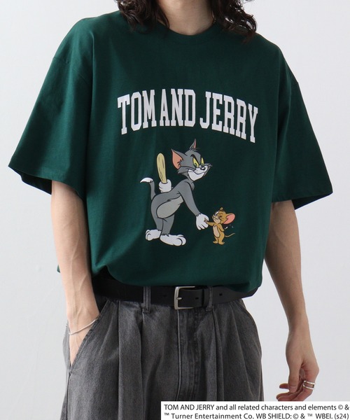 Tom＆Jerry（トムアンドジェリー）の「トムとジェリー柄Tシャツ（Tシャツ/カットソー・メンズ・ベージュ系2/ベージュ系/ベージュ系1/ホワイト系その他2/ホワイト系その他3/グレー系その他/オフホワイト/チャコールグレー/ネイビー系/グレー系その他2/チャコール/ネイビー/ベージュ/ホワイト系その他/グリーン/グリーン系・L/XL/M）」の15枚目の写真