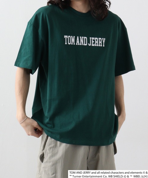 Tom＆Jerry（トムアンドジェリー）の「トムとジェリー柄Tシャツ（Tシャツ/カットソー・メンズ・ベージュ系2/ベージュ系/ベージュ系1/ホワイト系その他2/ホワイト系その他3/グレー系その他/オフホワイト/チャコールグレー/ネイビー系/グレー系その他2/チャコール/ネイビー/ベージュ/ホワイト系その他/グリーン/グリーン系・L/XL/M）」の14枚目の写真