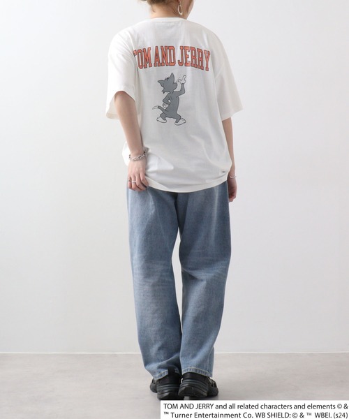 Tom＆Jerry（トムアンドジェリー）の「トムとジェリー柄Tシャツ（Tシャツ/カットソー・メンズ・ベージュ系2/ベージュ系/ベージュ系1/ホワイト系その他2/ホワイト系その他3/グレー系その他/オフホワイト/チャコールグレー/ネイビー系/グレー系その他2/チャコール/ネイビー/ベージュ/ホワイト系その他/グリーン/グリーン系・L/XL/M）」の19枚目の写真