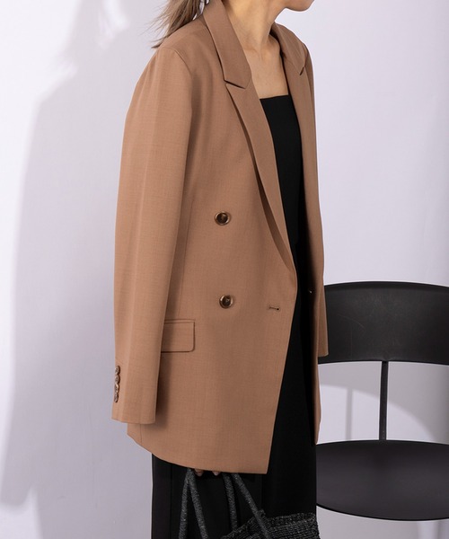 SETUP7(セットアップセブン)の「【SETUP7】Basic Double Jacket ベーシックダブルブレストジャケット カーディガン代わりとしても◎(テーラードジャケット・レディース・ブラウン/ライトブルー/ブラック/ライトベージュ・FREE)」の12枚目の写真