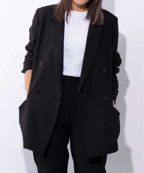 SETUP7(セットアップセブン)の「【SETUP7】Basic Double Jacket ベーシックダブルブレストジャケット カーディガン代わりとしても◎(テーラードジャケット・レディース・ブラウン/ライトブルー/ブラック/ライトベージュ・FREE)」の8枚目の写真