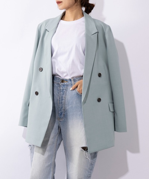 SETUP7(セットアップセブン)の「【SETUP7】Basic Double Jacket ベーシックダブルブレストジャケット カーディガン代わりとしても◎(テーラードジャケット・レディース・ブラウン/ライトブルー/ブラック/ライトベージュ・FREE)」の13枚目の写真