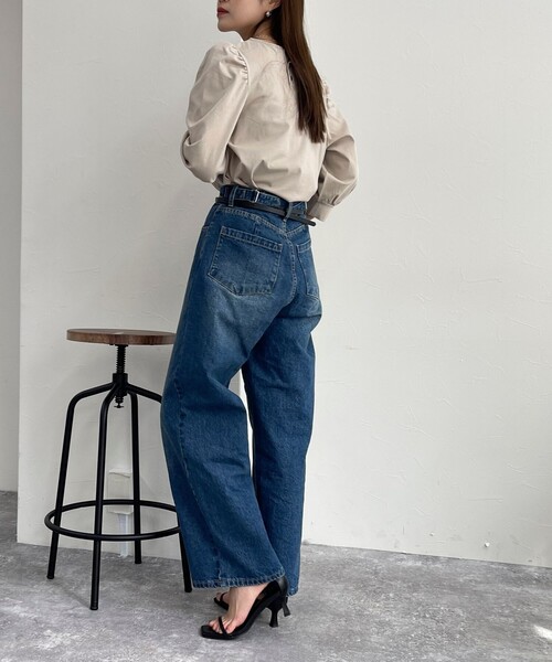 fredy emue（フレディエミュ）の「シルケット袖ボリュームプルオーバー（Tシャツ/カットソー・レディース・ブラック/グレイッシュベージュ/オフホワイト/グレイッシュブルー・38）」の18枚目の写真