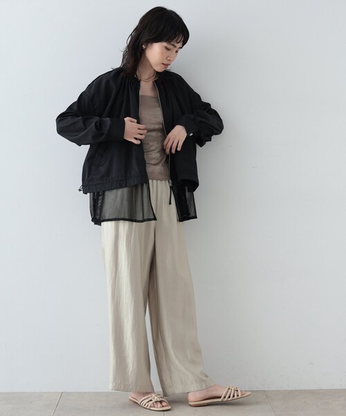 GALLEST（ギャレスト）の「◆メッシュヘムブルゾン（ブルゾン・レディース・ブラック/アイボリー・38/36/40）」の3枚目の写真