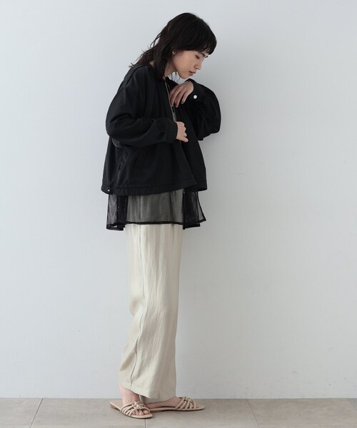 GALLEST（ギャレスト）の「◆メッシュヘムブルゾン（ブルゾン・レディース・ブラック/アイボリー・38/36/40）」の4枚目の写真