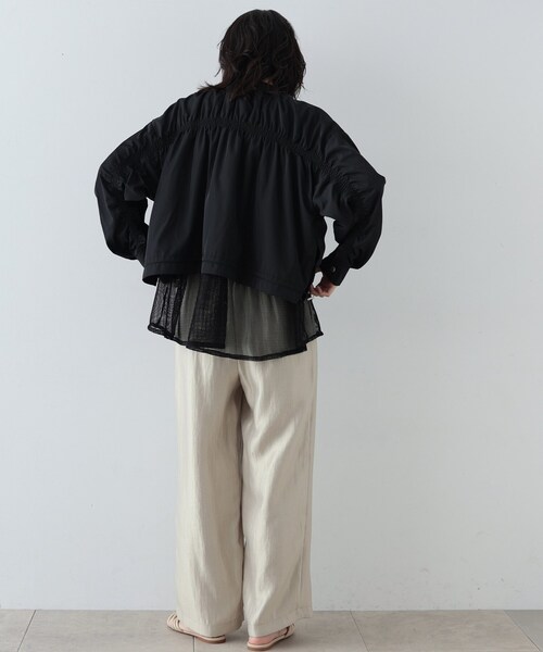 GALLEST（ギャレスト）の「◆メッシュヘムブルゾン（ブルゾン・レディース・ブラック/アイボリー・38/36/40）」の5枚目の写真