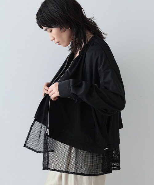 GALLEST（ギャレスト）の「◆メッシュヘムブルゾン（ブルゾン・レディース・ブラック/アイボリー・38/36/40）」の6枚目の写真