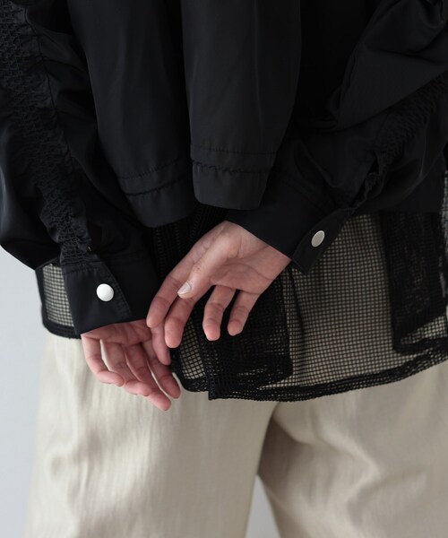 GALLEST（ギャレスト）の「◆メッシュヘムブルゾン（ブルゾン・レディース・ブラック/アイボリー・38/36/40）」の8枚目の写真