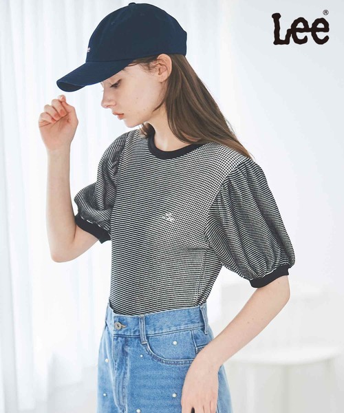 31 Sons de mode（トランテアン　ソン　ドゥ　モード）の「【Ｌｅｅコラボ】パフスリーブワッフルロゴＴＥＥ（Tシャツ/カットソー・レディース・ピンク/ブラック/クリーム・36）」の5枚目の写真