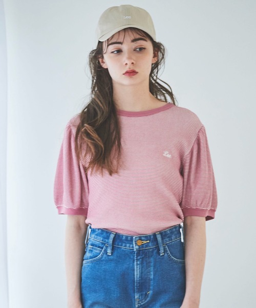 31 Sons de mode（トランテアン　ソン　ドゥ　モード）の「【Ｌｅｅコラボ】パフスリーブワッフルロゴＴＥＥ（Tシャツ/カットソー・レディース・ピンク/ブラック/クリーム・36）」の19枚目の写真