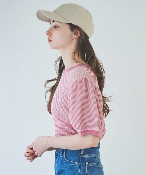 31 Sons de mode（トランテアン　ソン　ドゥ　モード）の「【Ｌｅｅコラボ】パフスリーブワッフルロゴＴＥＥ（Tシャツ/カットソー・レディース・ピンク/ブラック/クリーム・36）」の22枚目の写真