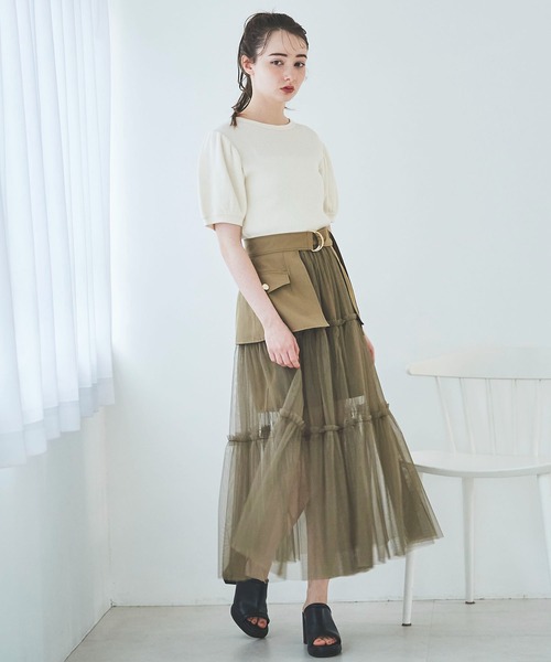 31 Sons de mode（トランテアン　ソン　ドゥ　モード）の「【Ｌｅｅコラボ】パフスリーブワッフルロゴＴＥＥ（Tシャツ/カットソー・レディース・ピンク/ブラック/クリーム・36）」の14枚目の写真