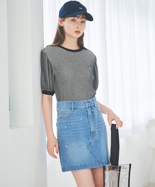 31 Sons de mode（トランテアン　ソン　ドゥ　モード）の「【Ｌｅｅコラボ】パフスリーブワッフルロゴＴＥＥ（Tシャツ/カットソー・レディース・ピンク/ブラック/クリーム・36）」の7枚目の写真