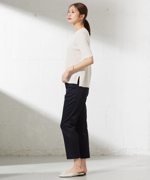 J.PRESS（ジェイプレス）の「【洗える・抗菌防臭】VISCOSE STRETCH サマー ニット（ニット/セーター・レディース・アイボリー系/ネイビー系/イエロー系/ターコイズブルー系・MEDIUM/LARGE）」の9枚目の写真