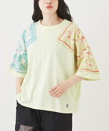 CUBE SUGAR（キューブシュガー）の「スラブ天竺バンダナ袖パッチドルマンスリーブTシャツ（Tシャツ/カットソー）」