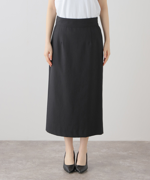 La TOTALITE（ラトータリテ）の「ポリエステルコットンタイトスカート（スカート・レディース・グリーン/ベージュ/ブラック・36/38）」の2枚目の写真