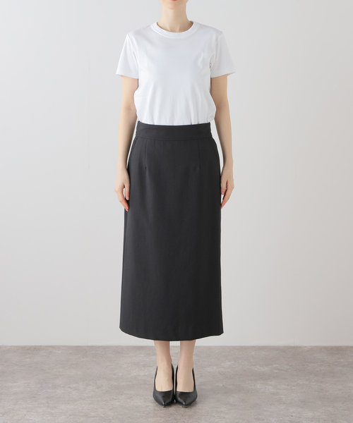 La TOTALITE（ラトータリテ）の「ポリエステルコットンタイトスカート（スカート・レディース・グリーン/ベージュ/ブラック・36/38）」の6枚目の写真