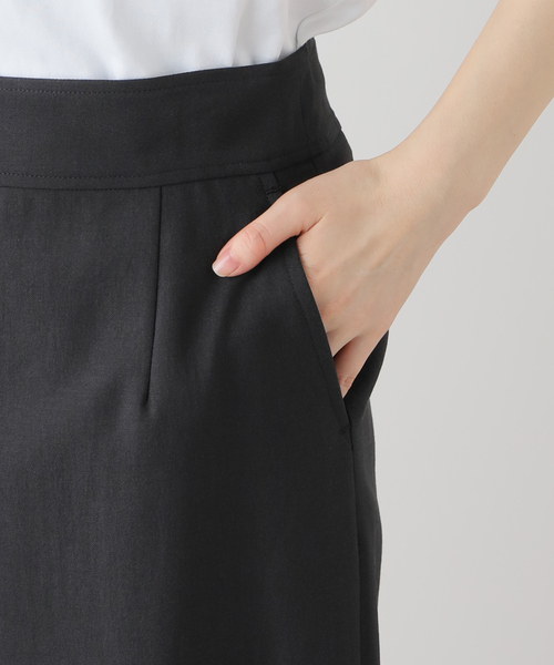 La TOTALITE（ラトータリテ）の「ポリエステルコットンタイトスカート（スカート・レディース・グリーン/ベージュ/ブラック・36/38）」の12枚目の写真