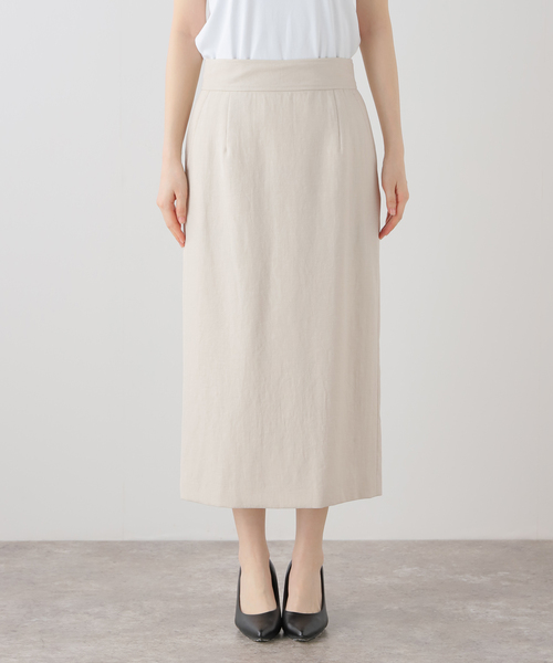 La TOTALITE（ラトータリテ）の「ポリエステルコットンタイトスカート（スカート・レディース・グリーン/ベージュ/ブラック・36/38）」の19枚目の写真