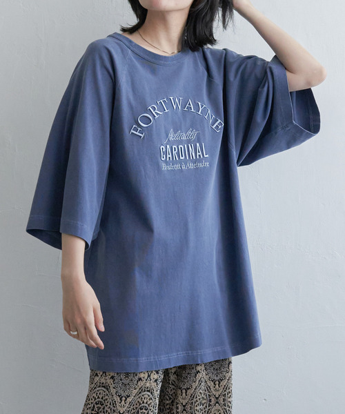 VENCEEXCHANGE(ヴァンスエクスチェンジ)の「FORTWAYNE ピグメントT(Tシャツ/カットソー・レディース・チャコールグレー/グリーン/ピンク/ネイビー・FREE)」の3枚目の写真